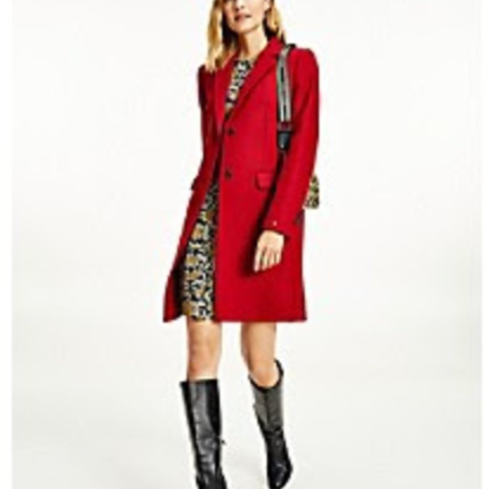Tommy Hilfiger Regatta Red Wool Coat